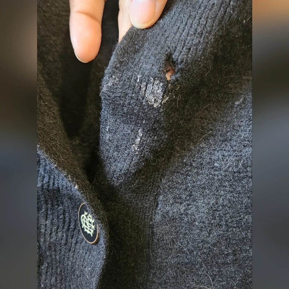 Tory Burch black sweater cardigan (no size/fabric tags) maybe XS/S